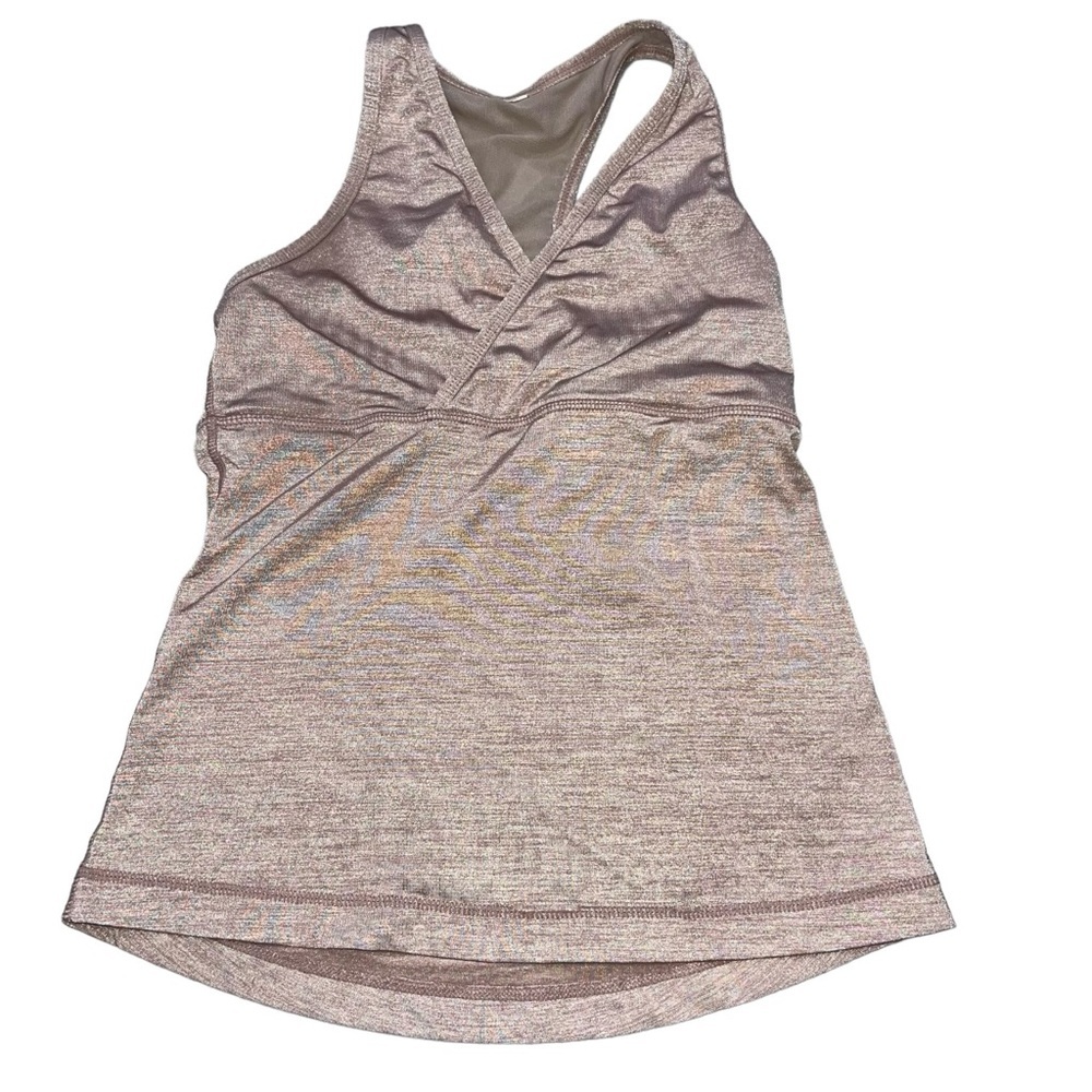 Lululemon Origami Deep V Neck Tank II Rose Gold size 2